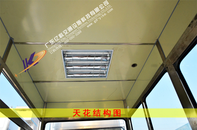 不锈钢双向收费亭YK-GDSFT25顶棚装饰及灯盘